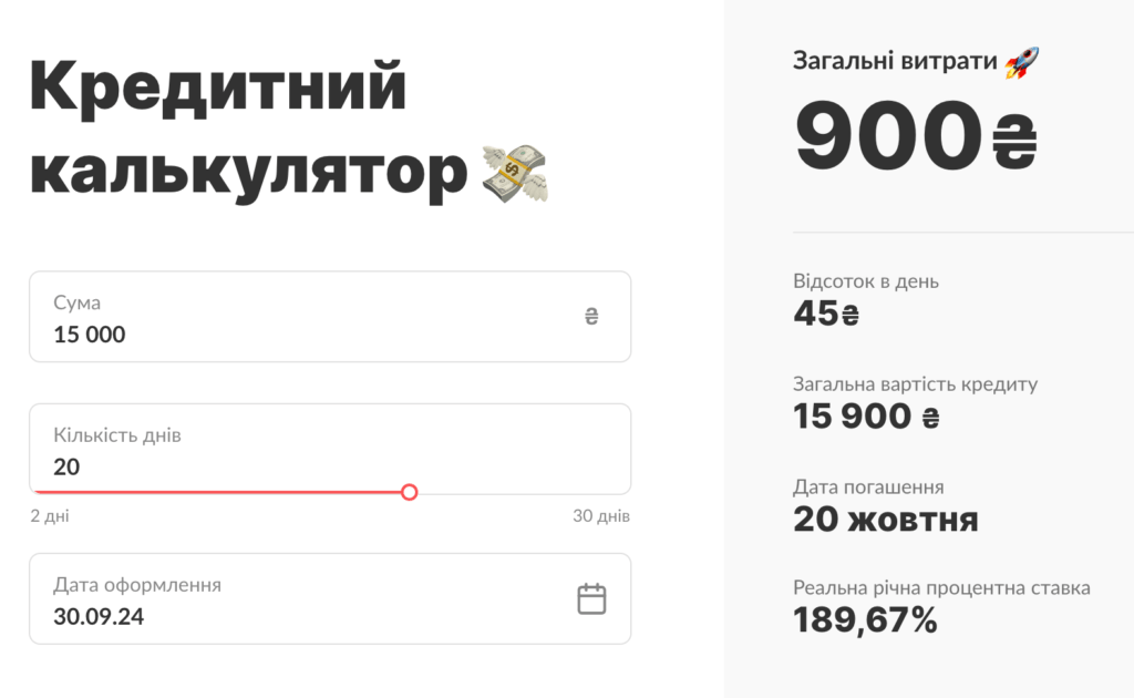 Кредитний калькулятор Монобанк для оформлення онлайн кредиту
