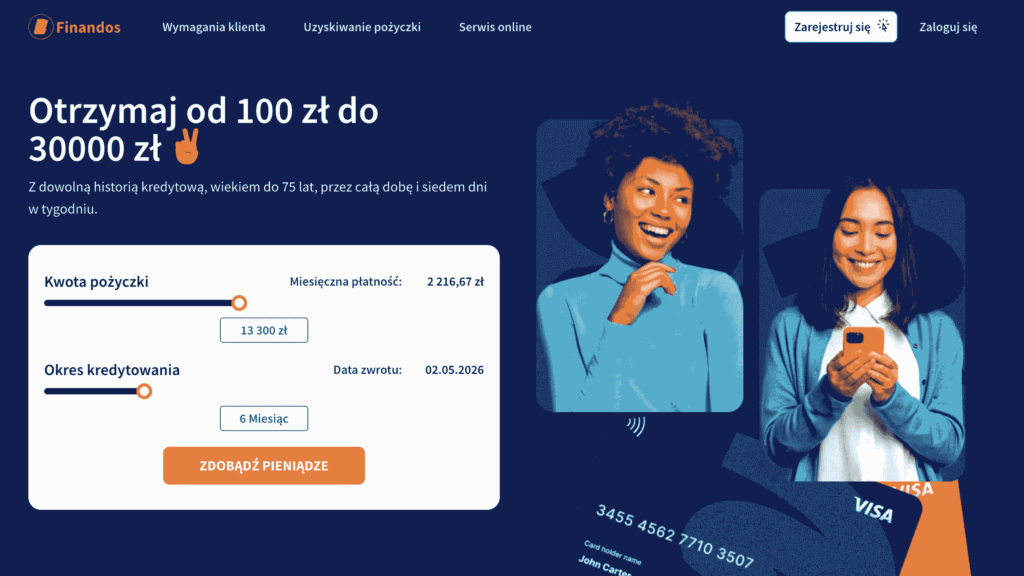 finandos отримай кредит онлайн в Польщі, Румунії, Іспанії, Чехії